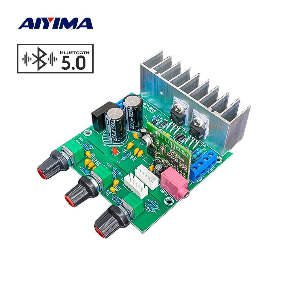 AIYIMA-Amplificador DE POTENCIA TDA2030A, altavoz con Bluetooth 5,0, Hifi, Tweeter, graves, Audio AUX Amp, Compatible con LM1875, 18Wx2