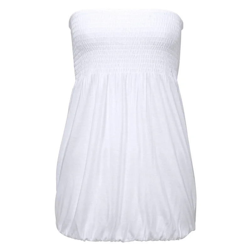 

Off Shoulder Crop Top Sexy Tube Tops T Shirt Women Fashion Shirt Holiday Beach White T-Shirt Womens Strapless Tops