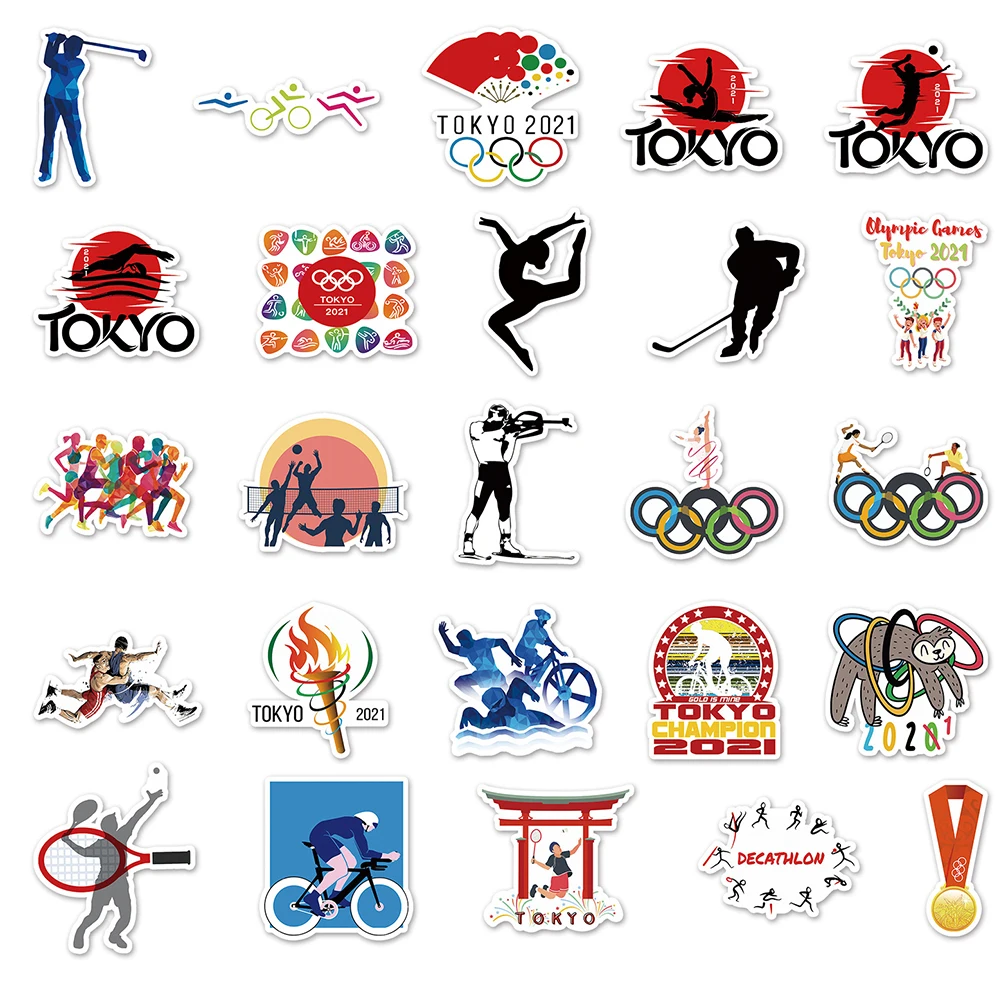 10/30/50 шт. 2021 логотип Олимпийских игр Токио мировые плакаты Наклейки на