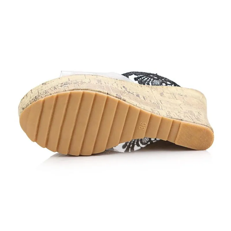 Летние Новые прозрачные женские шлепанцы на высоком каблуке с кристаллами