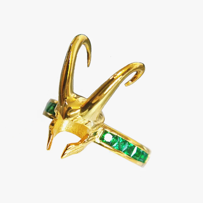 Loki зеленое женское открытое властительное кольцо мужское очаровательное