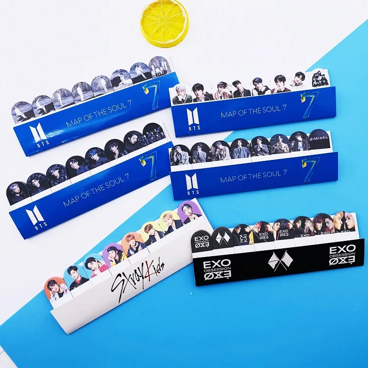 240 шт. KPOP Memo Pad s Bangtan Boys MAP OF THE SOUL 7 складные блокноты для записей Стикеры с флагами