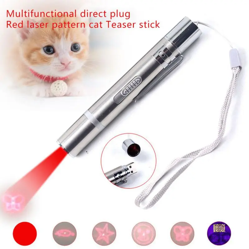 

Pet LED Laser Cat Toy Chase USB Recharge Portable Stainless Steel Pet Interactive Toy Stick Pet Cat Supplies Free Shipping