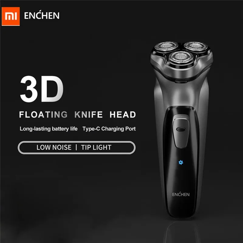 Xiaomi Enchen Blackstone перезаряжаемая электробритва 3D Тройная плавающая головка лезвия