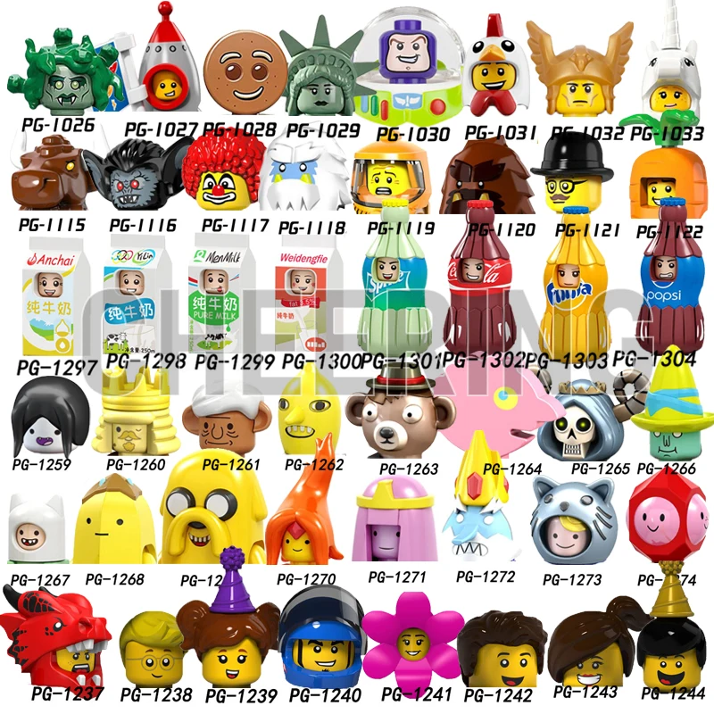 Конструктор с мультяшными персонажами единорог пряник человек Акула костюм для