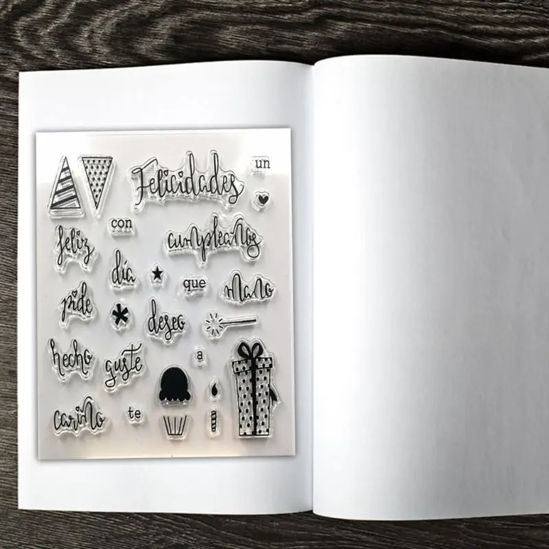 Испанский силиконовая прозрачная печать штамп DIY Скрапбукинг рельефная