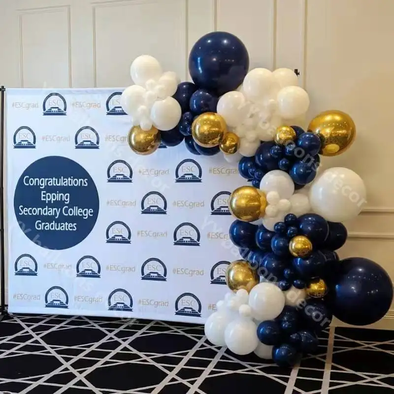 112pcs Big Macaron Blue Balloon Garland Arch Kit Navy Gold Baby1st Happy Birthday Party Decoration Balloons Supplies | Дом и сад