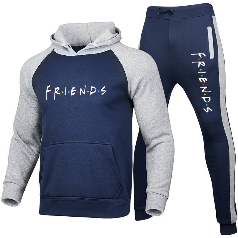 

Friend Raglan Sleeve Hoodie + Sweatpants Suit Men and Women Hip Hop Voyeur Crying Baby Pullover Two-piece Sudderas