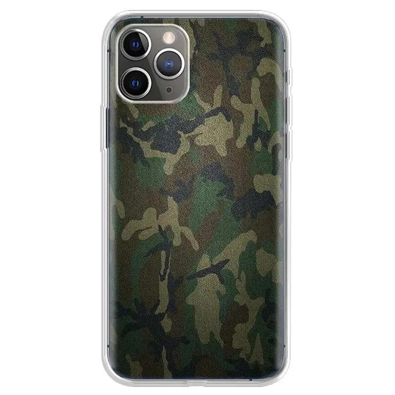 Военный армейский чехол для телефона iphone SE 12 5 5S 6 6S 7 8 11 PLUS X XS MAX XR PRO мягкий