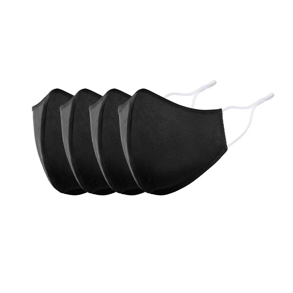 

4pcs mask Anti-dust Reusable Cotton Mouth Pm2.5 Adjustable Face Masks Mouth Cover Mouth Mask Respirator Fashion Black Maskes