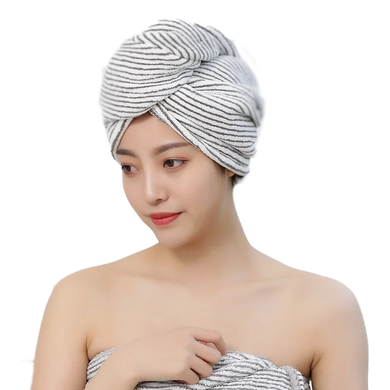 Шапка для сушки волос быстросохнущее полотенце однотонная шапка-полотенце из