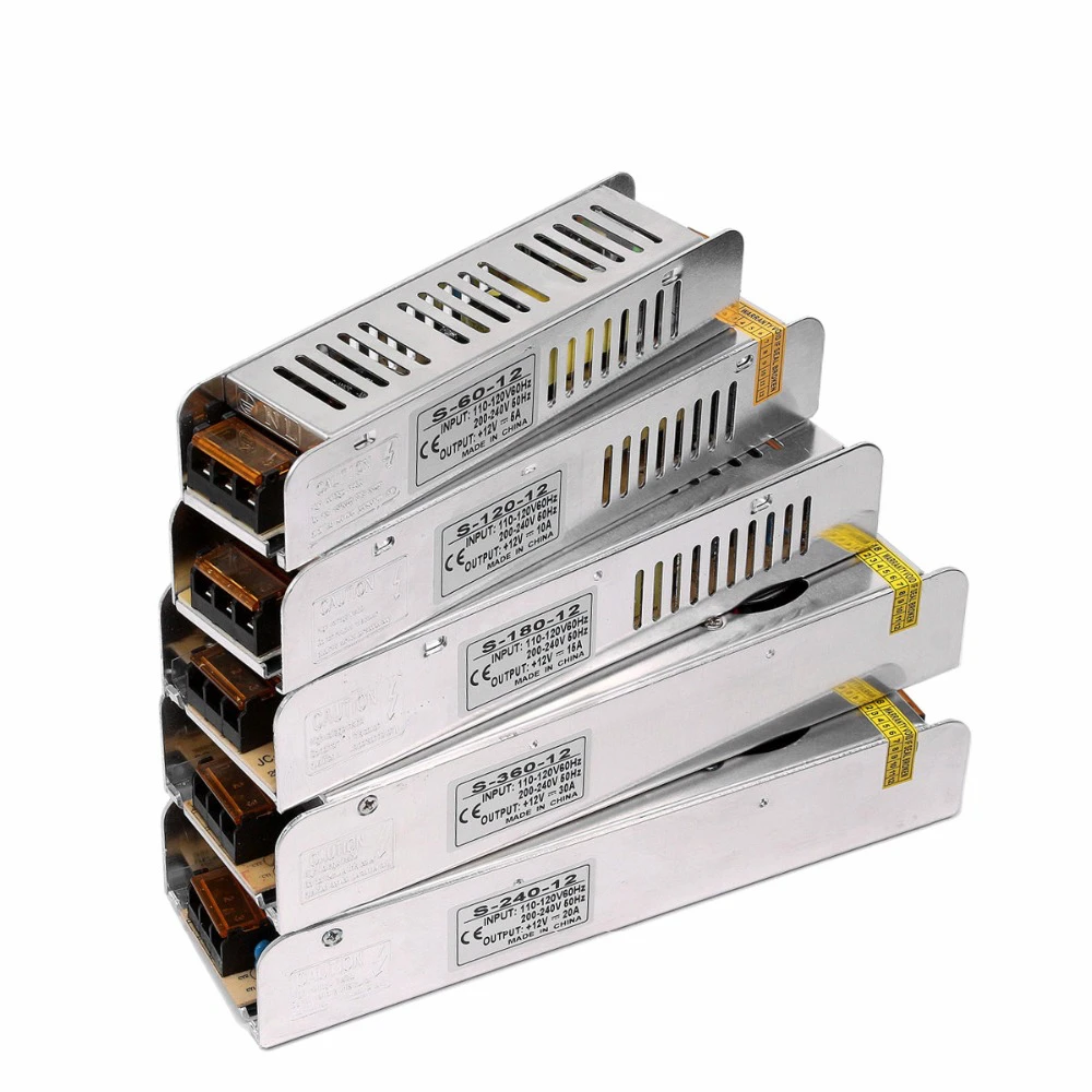AC 110 V-220 V к DC 12V Трансформаторы освещения 1A 5A 10A 20A 30A светодиодные фонари драйвер