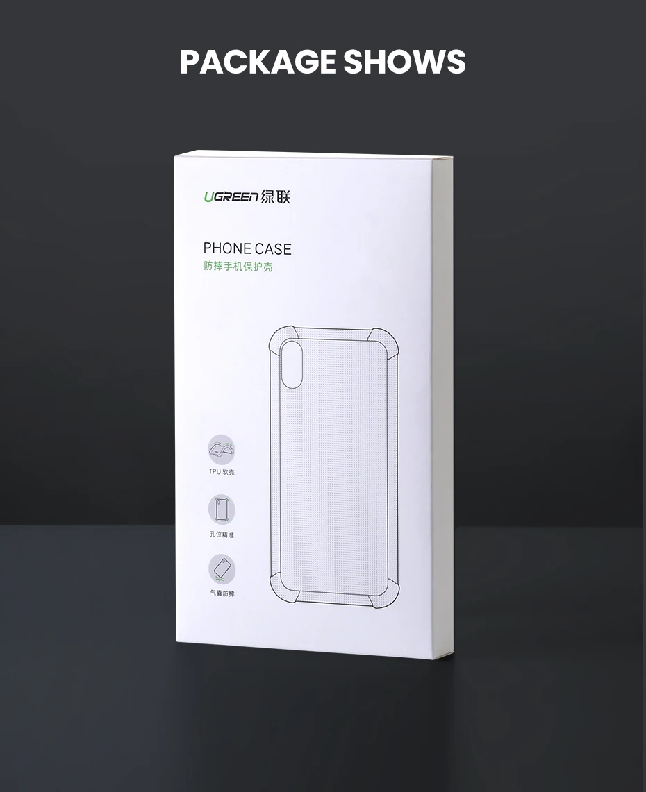 Ugreen для iPhone 11 Pro Max чехол, защитный, 4 угла, усиленный, с защитой от падения, прозрачный чехол для iPhone 11 Pro Max чехол для телефона