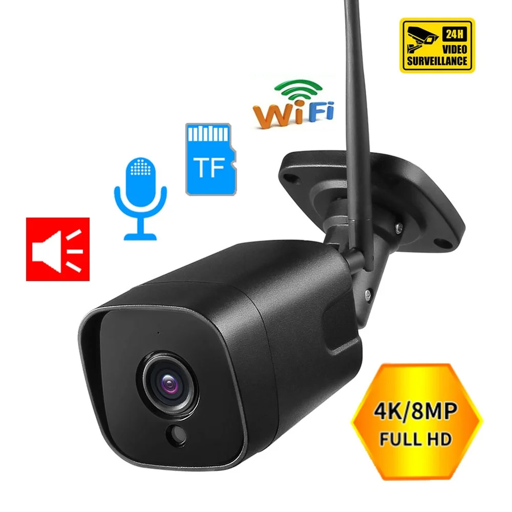 

4k 8MP HD Wifi IP Camera Outdoor AI Human Detect 5mp Wireless Camera H.265 P2P ONVIF Audio Sd Card Slot Security CCTV IR Camera