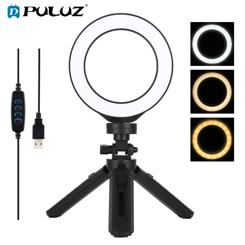 Кольцевой LED светильник PULUZ 4 7/6 2 дюйма USB 3 режима|Фотографическое освещение| |