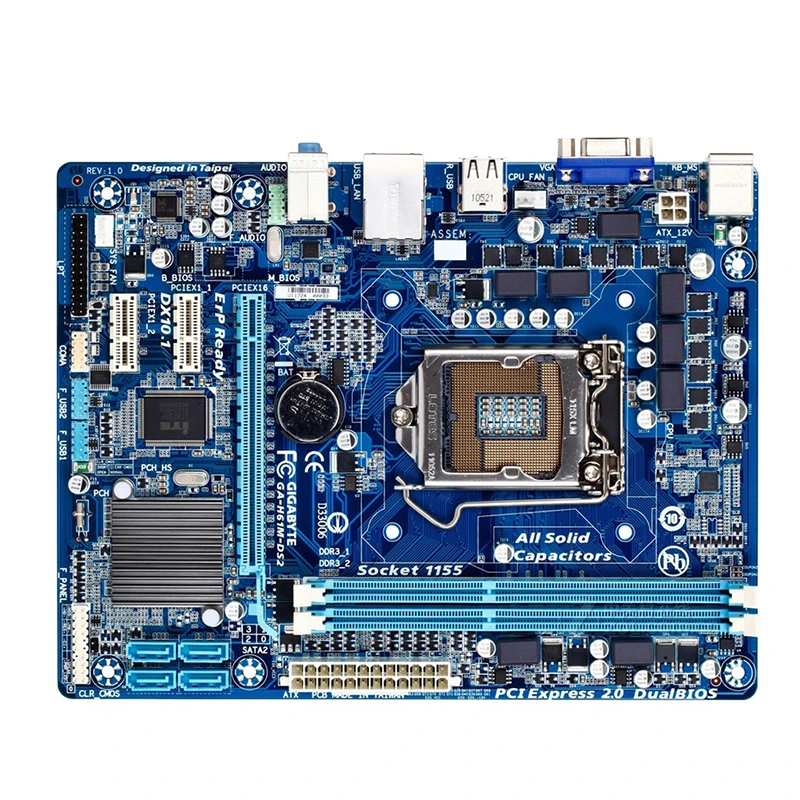 

GIGABYTE Ddr3 H61M-DS2 Desktop DDR3 Mainboard Lga 1155 H61 support i3/i5/i7/Pentium/Celeron