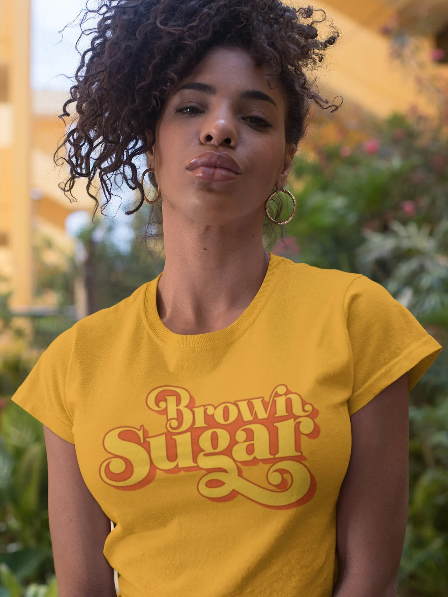 

Women Brown Sugar T-Shirt Black Pride Shirt Melanin Black Queen Shirt Afro Girl BLM Tees Vintage Graphic Tees Casual Tops