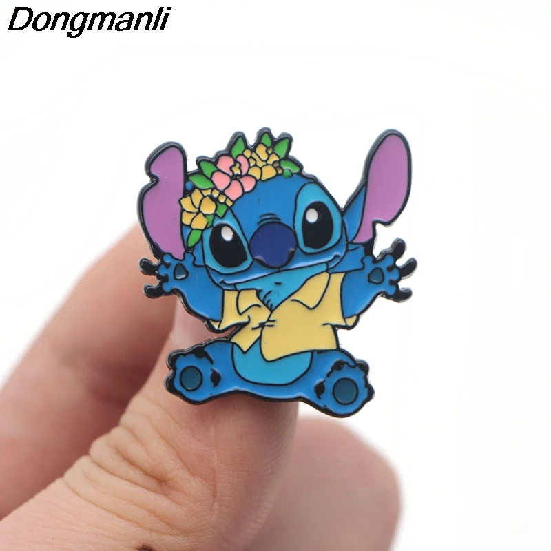 LT839 аниме Стич чужой милые металлические эмалевые булавки и броши для женщин