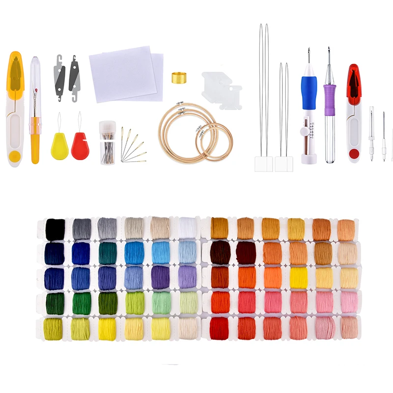 Набор для вышивания крестиком 60 цветов бамбуковые нити Стартовые наборы вышивки