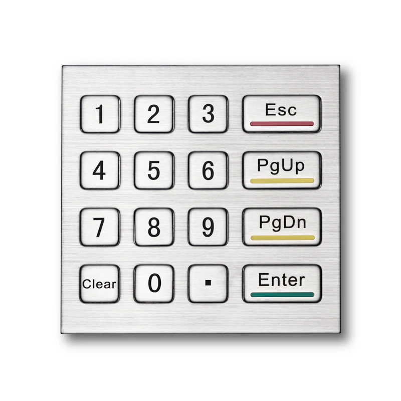 4x4 Matrix IP65 Waterproof Industrial Numeric Metal Keypad Stainless Steel Keyboard For Vending Machine