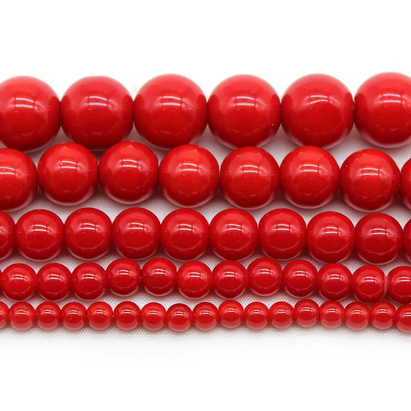 Бусины из искусственного кораллового Красного камня круглые бусины россыпью с