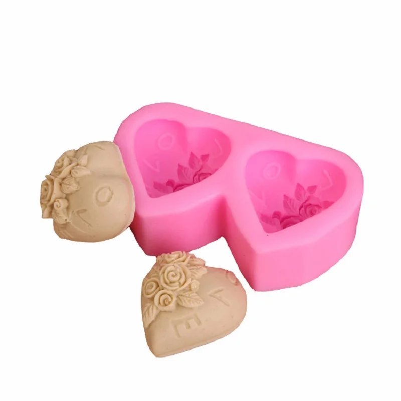 

2 полости, любовь, искусственная силиконовая форма, силиконовая форма для мыла, силиконовая форма для торта