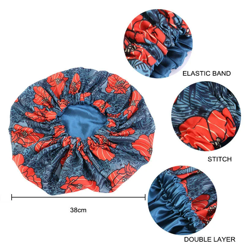 

New Extra Large Sleep Cap African Print Fabric Ankara Hair Bonnet Satin Lined Sleep Cap Night Sleep Hat Ladies Turban
