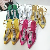 spring summer hot fashion womens pointed toe rhinestone high heeled shoes eu35 42 size by841
