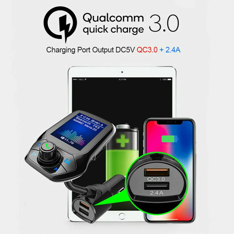 Автомобильный MP3 музыкальный плеер Bluetooth 5 0 приемник гарнитура FM передатчик