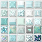 Супер хит, хипстерские светло-голубые, зеленые Мятные Чехлы для подушек, современные декоративные наволочки с геометрическим принтом в стиле бохо, диванная подушка