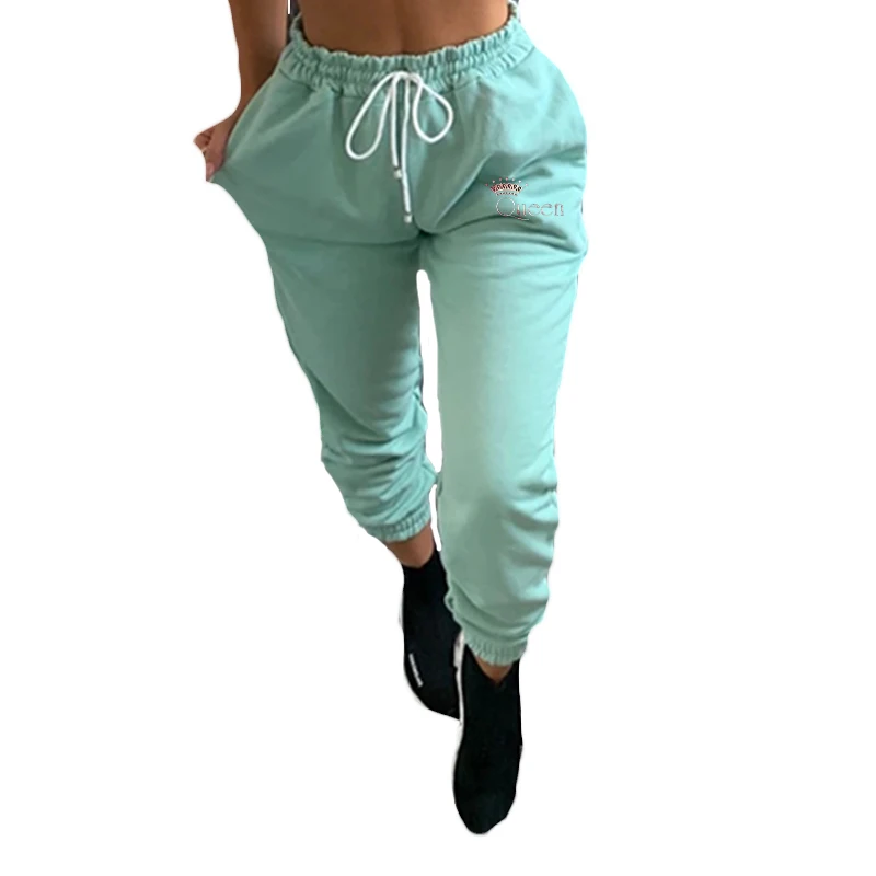 

Women Sweatpants Print Casual Hip Hop Beam Pant Elastic Waist Spring Autumn Harem Pants Gray Fitness Sport Long Pants