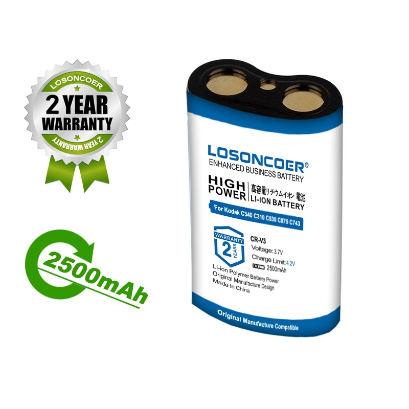 Аккумулятор LOSONCOER 2500 мА · ч CR-V3 CR V3 CRV3 для Kodak C340 C310 C530 C875 C743 DX6340 C360 C433 D4104