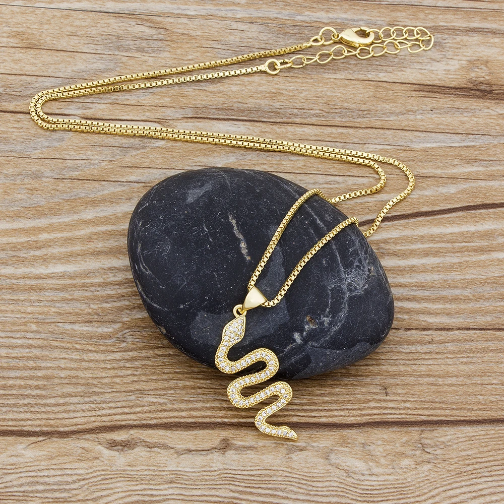 2020 Новая мода ожерелье с подвеской в виде змеи Подвески золото Цвет цепь со
