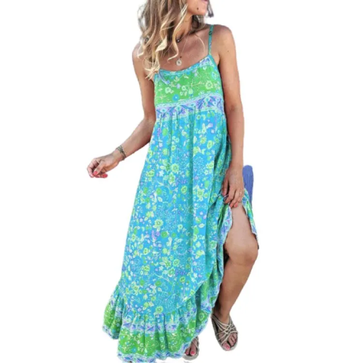 Женское асимметричное платье-макси WEPBEL Длинное свободное платье до щиколотки с