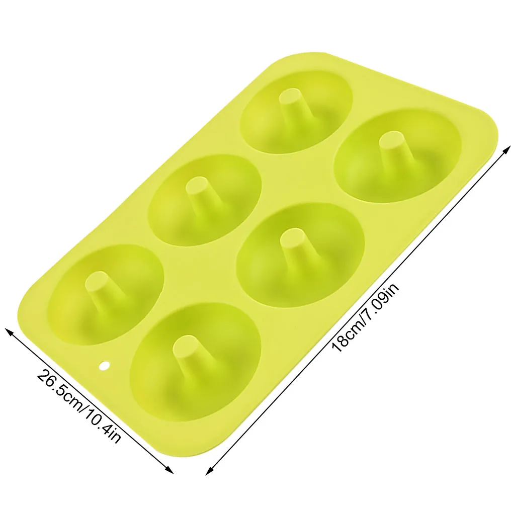 

6 Cavity Donut Mold Silicone Non-stick Baking Tray Heat-resistant Reusable Folded Donuts Maker Colorful Soft Dessert Making Tool