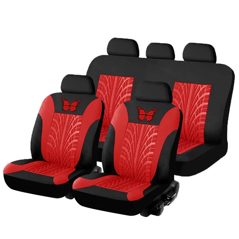 Fashion Butterfly Tire Track Pattern Universal Car Seat Covers Fits Most Brand Vehicle Non-Slip Cover Protector | Автомобили и