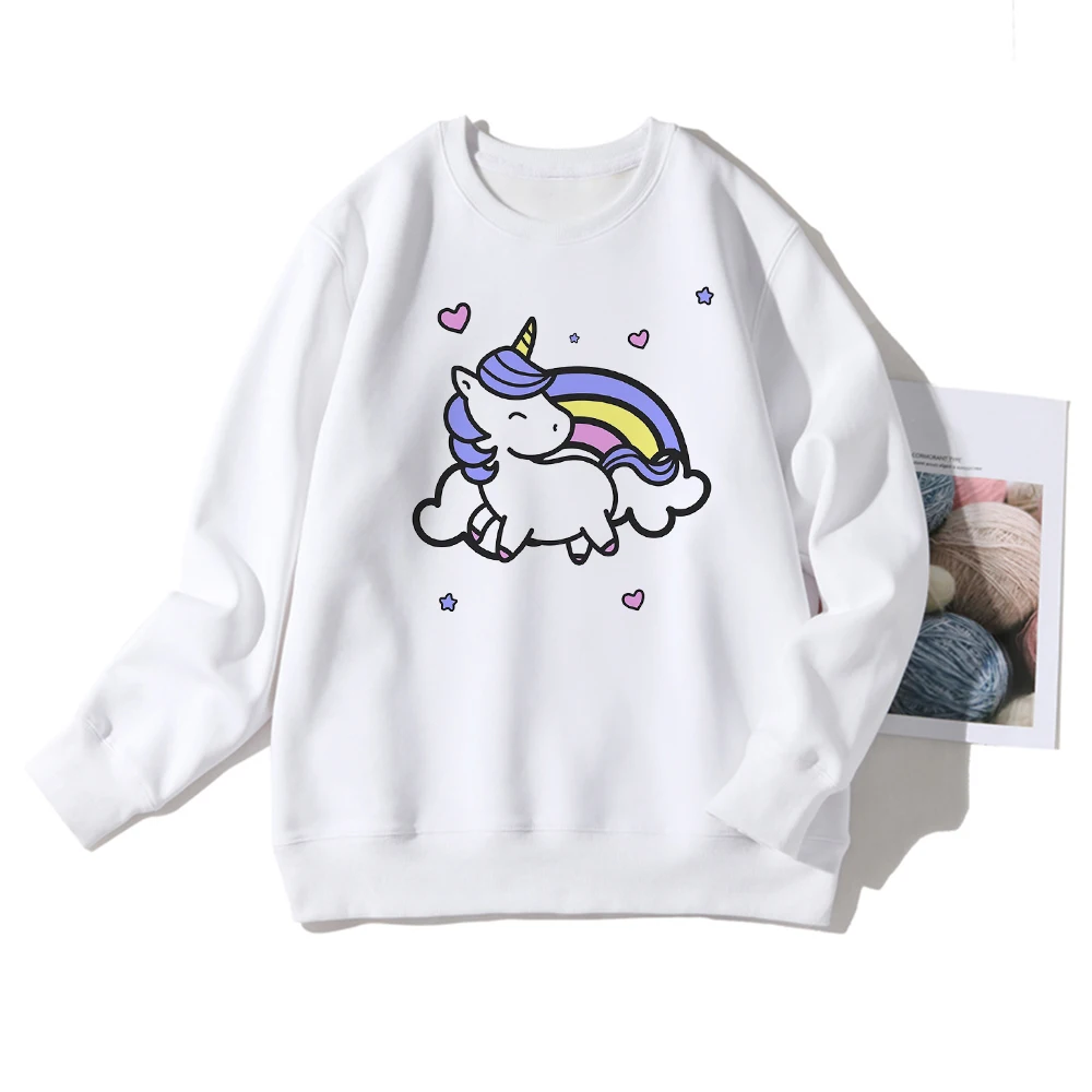 

Kawaii Unicorn Printed Women Spring Plus Size Hoodies Ulzzang Kpop Clothing Tumblr Cartoon Sweatshirts Cute Tops for Girls