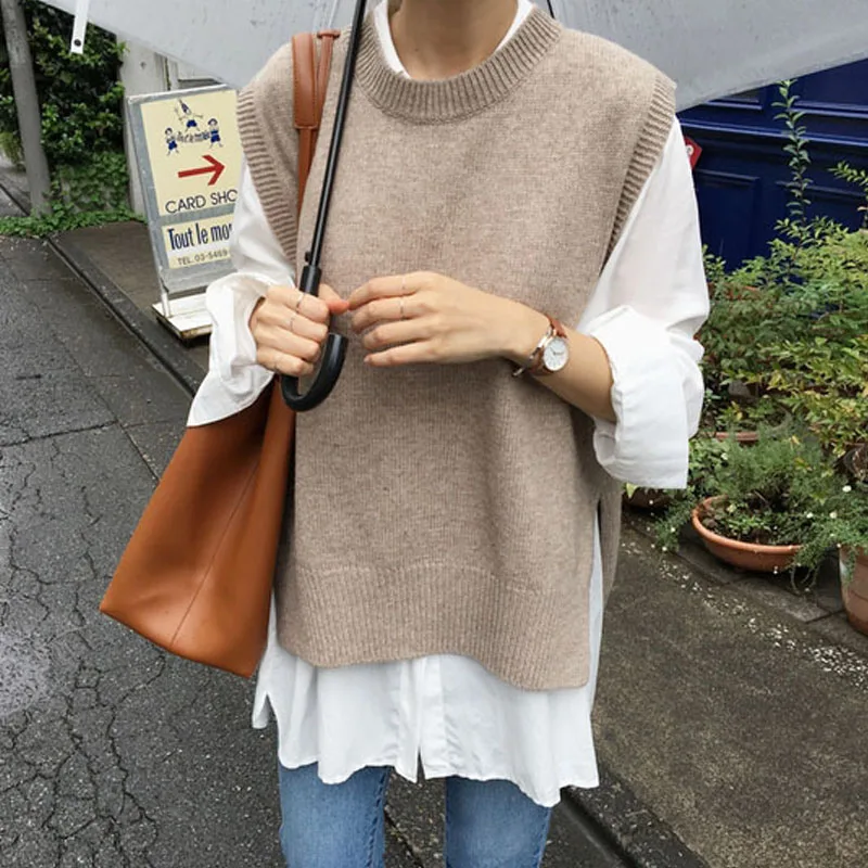 Свитер WAVSIYIER жилет Женский винтажный джемпер на сезон весна-осень-зима вязаный