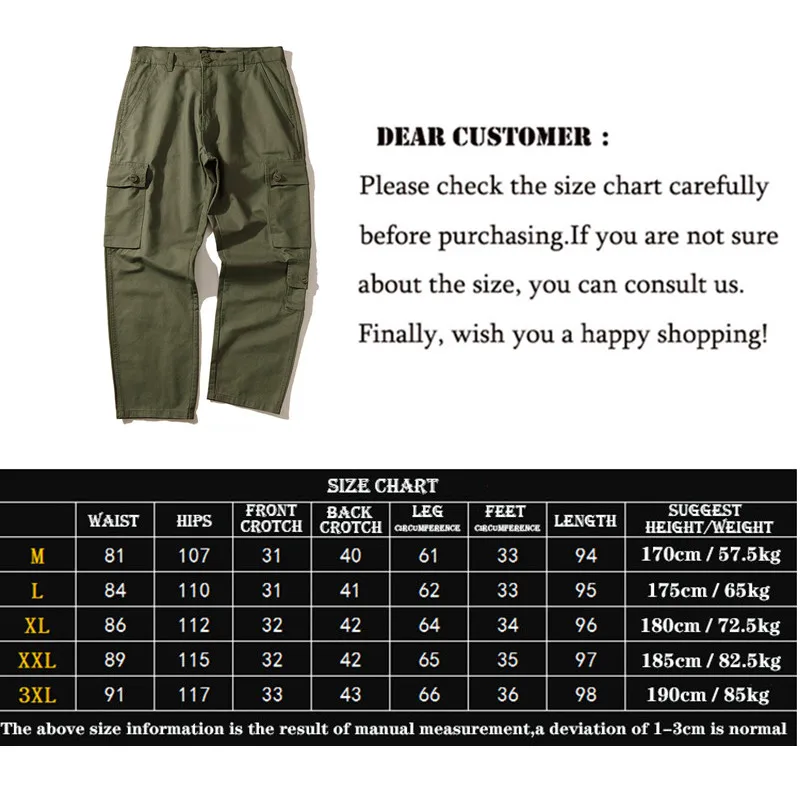 

2020 New Joggers Cargo Pants Men Workwear Casual Trousers Multi-Pocket Man Sweatpants Streetwear Straight Sports Pants 3XL