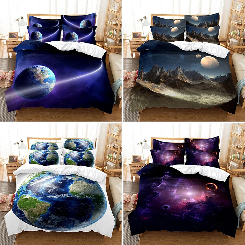 

Hot Fashion Beautiful Star HD Digital Print Bedding Sets Duvet Cover+ Pillowcase 2/3pcs Customized Bed Set US/AU/EU Size