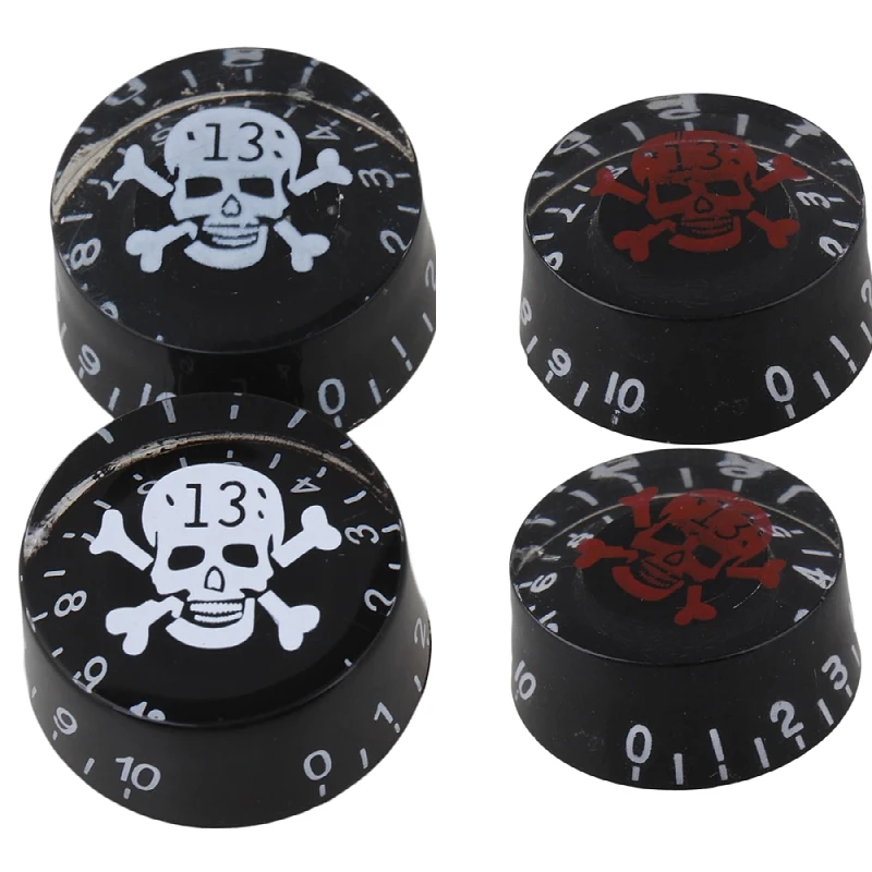 

4 ручки для скорости гитары с логотипом SKULL & CROSSBONES