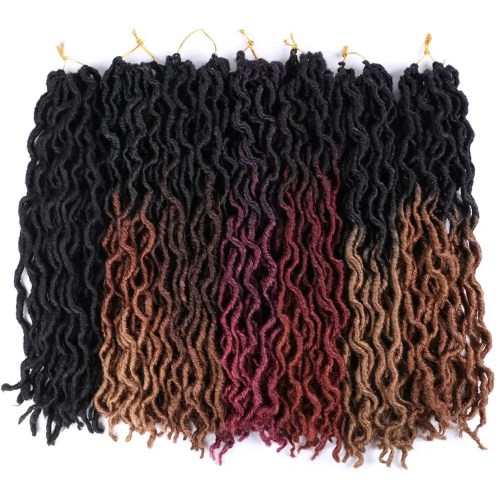 MTMEI волосы 18 &quot24 нити искусственные локоны в стиле crochet волос чёрный коричневый