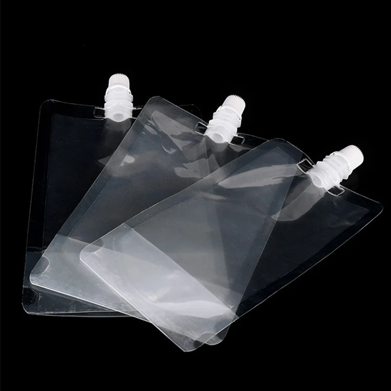 

100PCS Transparent Self-Contained Nozzle Bags, Portable and Portable Juice Drink Bags, 250Ml Medium Mouth