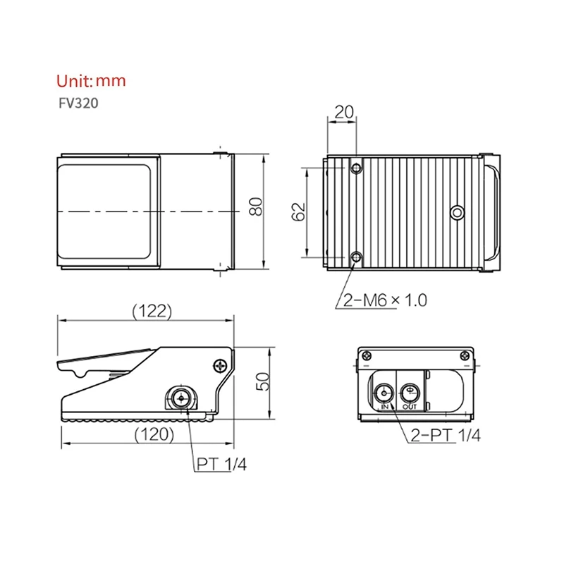 Пневматический Ножной клапан FV320 Педальный ножной переключатель цилиндрический