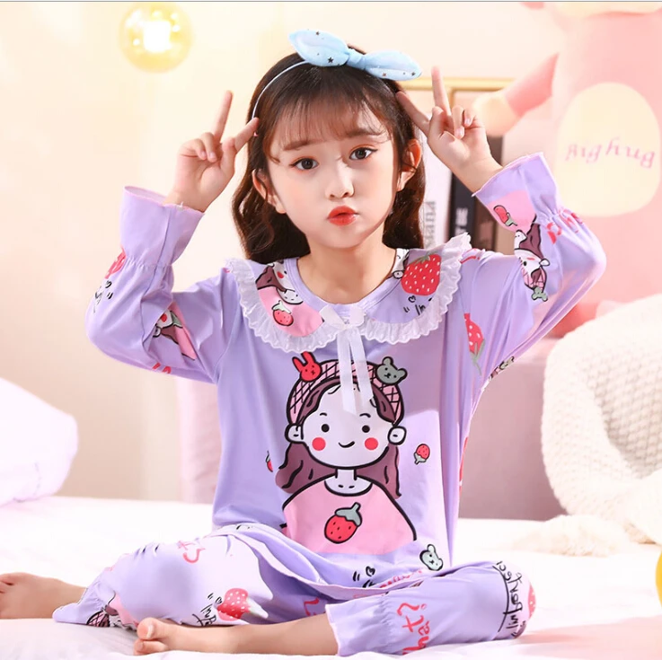 

Kids Pajamas Long Sleeve Cartoon Children Homewear For Girls Boys Pyjamas Kids Baby Girl Clothes Suits Boy Sleepwear Nightwear