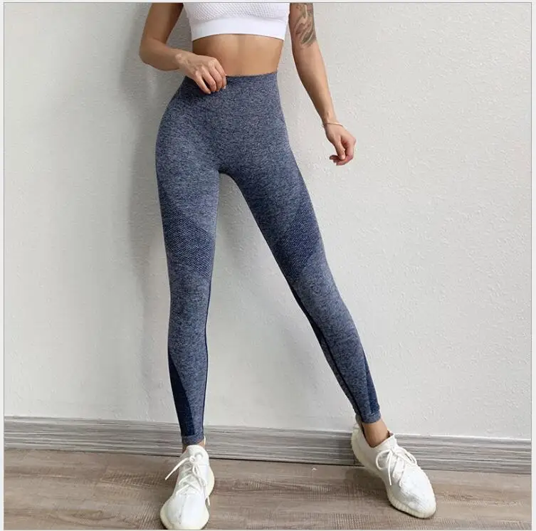 Женские Бесшовные Леггинсы для фитнеса штаны занятий йогой быстросохнущие