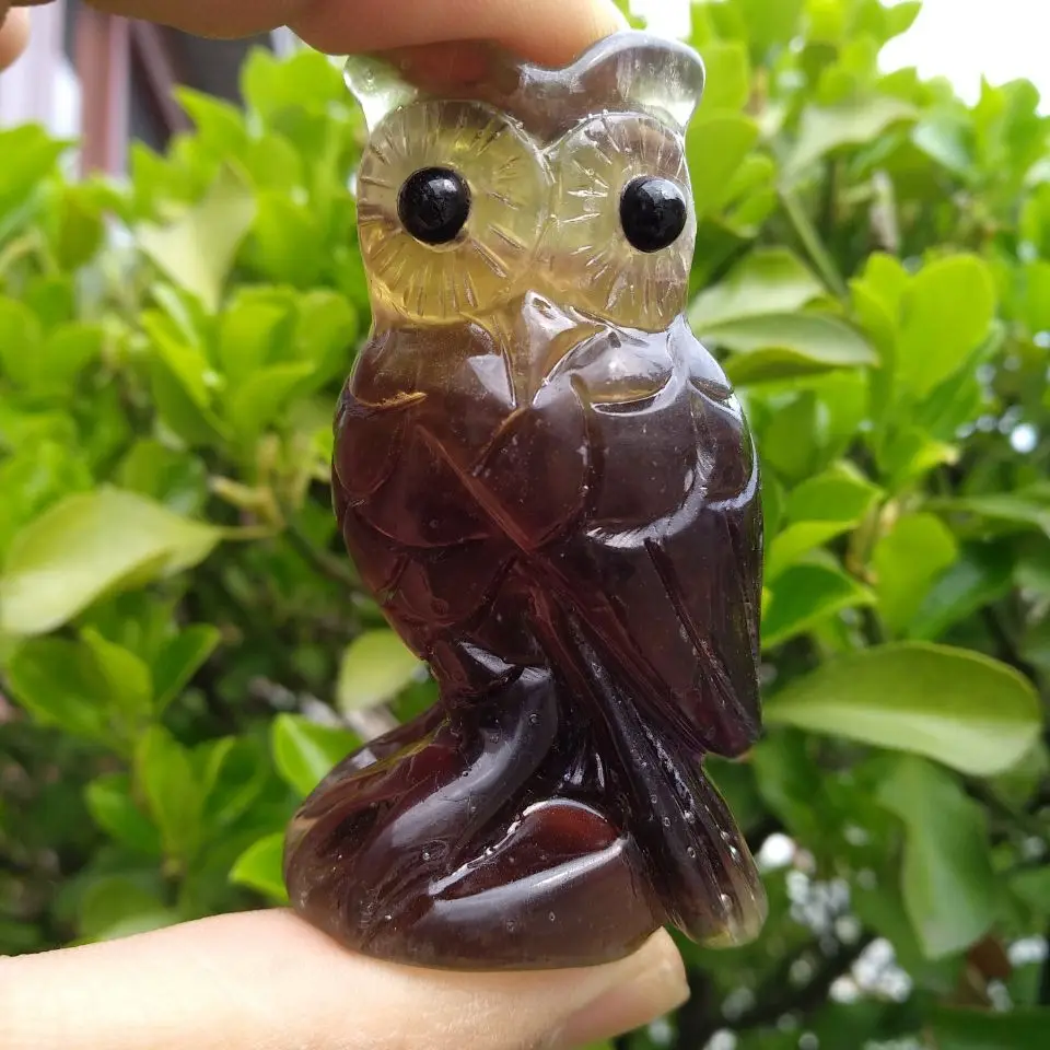 

Multi Fluorite Crystal Owl 2.5 Inches Natural Stone Reiki Chakra Healing