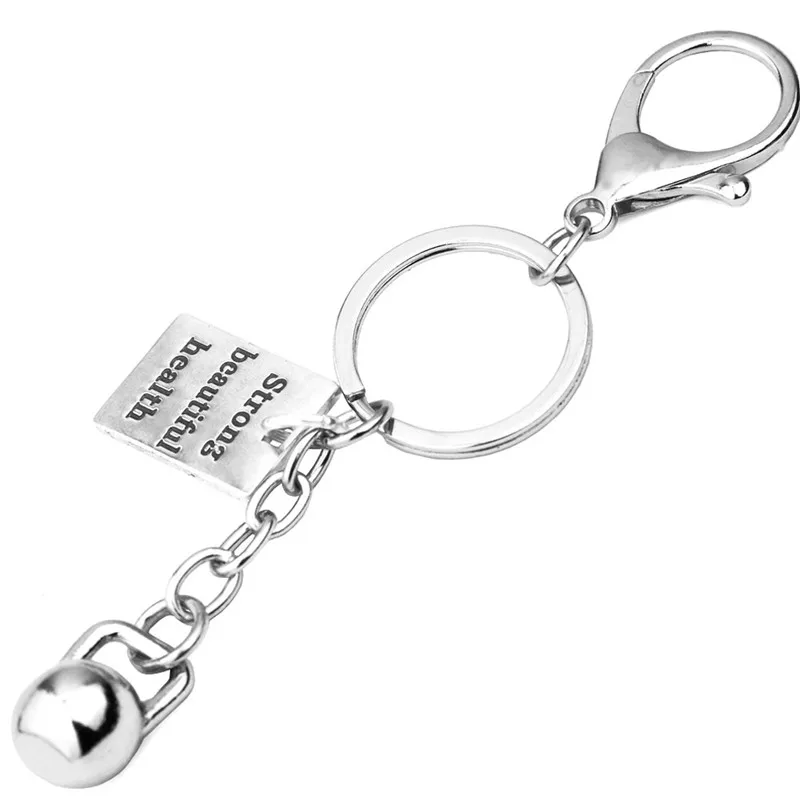 Kettle Bell Keychain Men CrossFit Bodybuilding Strong Beautiful Health Charm Car Bag Key Ring Hippie Motivational Jewelry | Украшения и