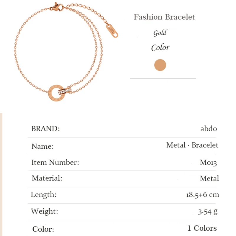 

2020 Roman Number Colorful Zircon Bracelet Fashion Woman Birthday Gift Rose Gold Color Titanium Steel Jewelry Never Fade