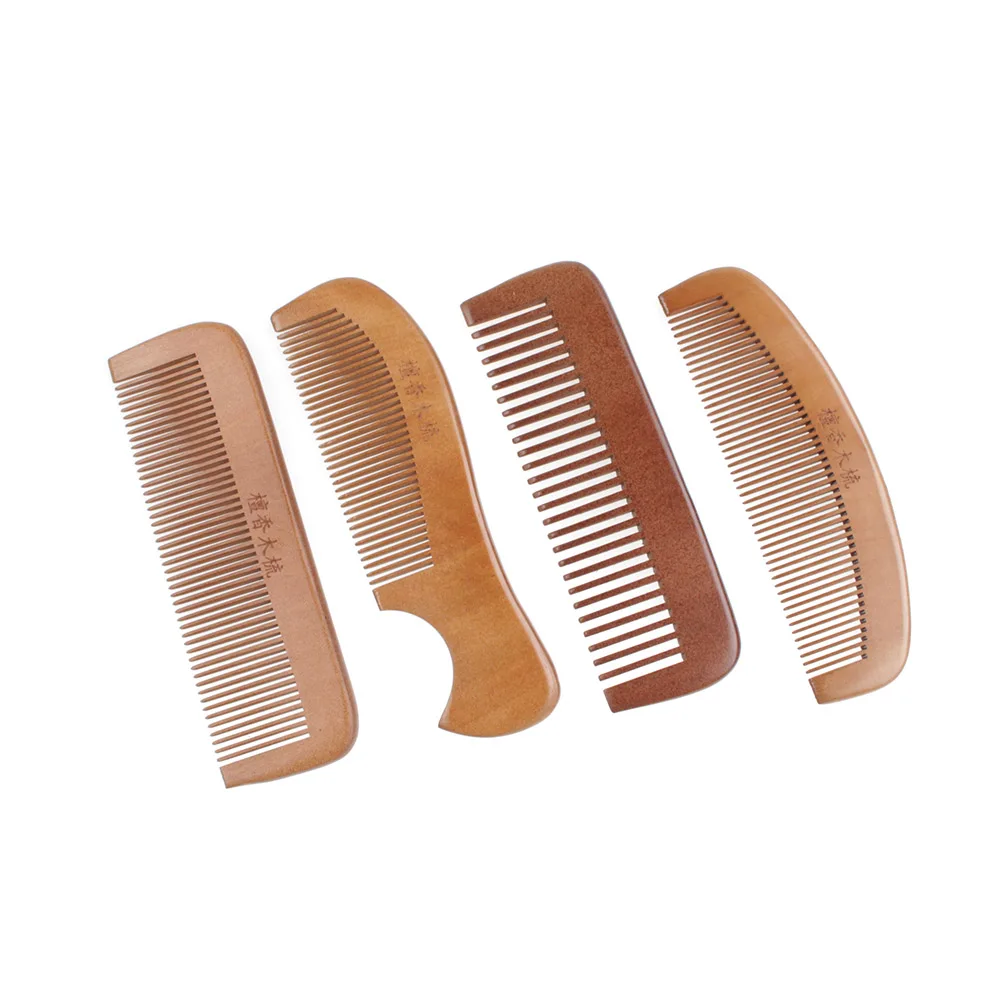 

Wooden Combs Anti-static Head Sandalwood Popular Natural Health Care Hair Comb Hairbrush With Handle Massager